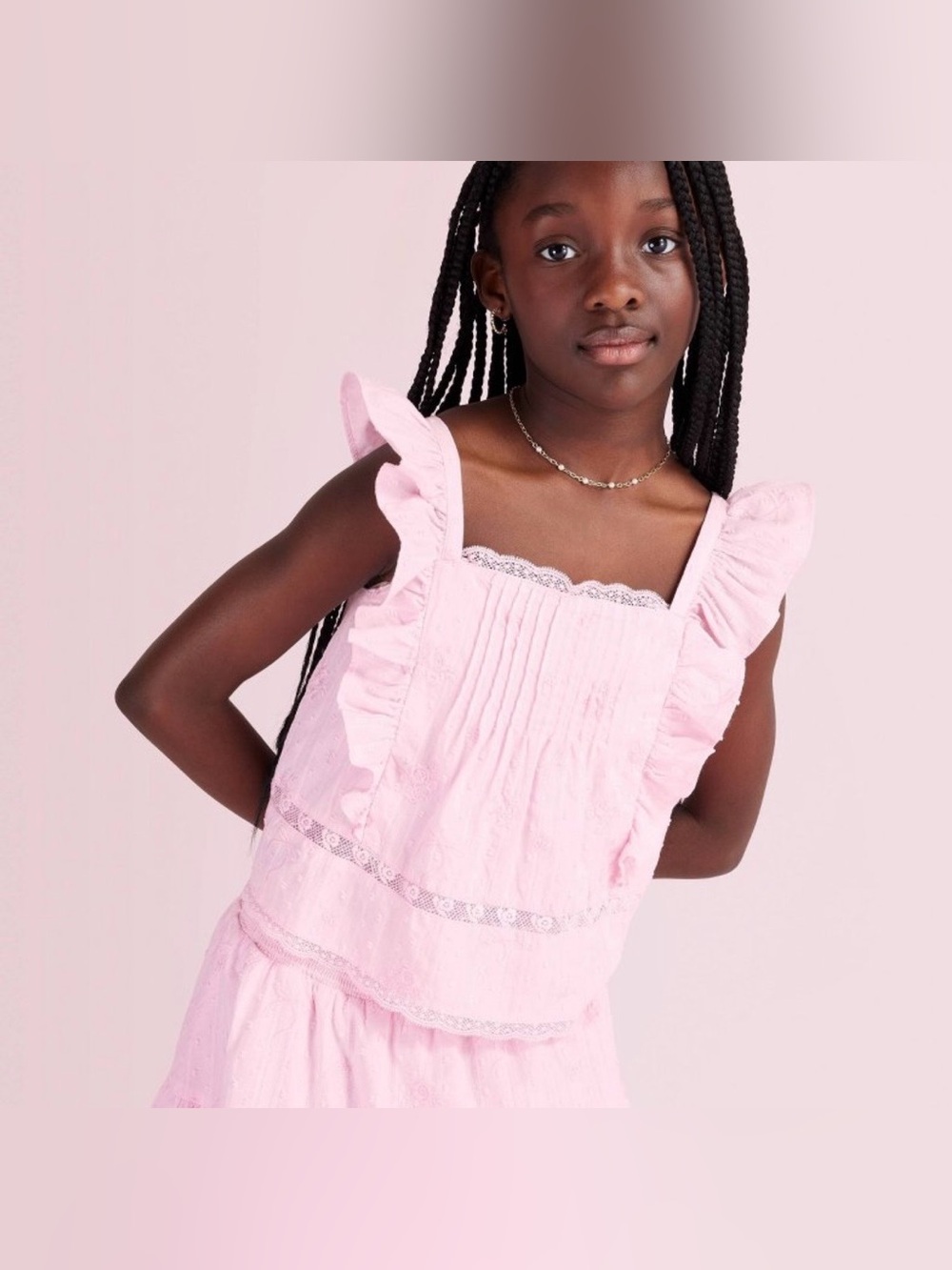 NWT LoveShackFancy X Target Girls’ Rebecca Rose Embroidered Ruffle Tank Top 14